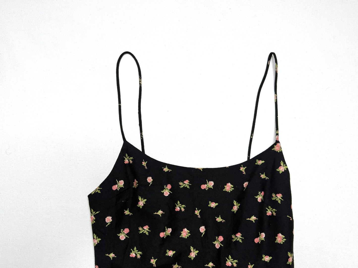 ASOS Black Rose Print Slip Dress – Size 0