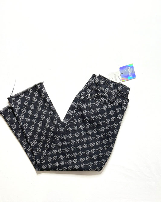 Missguided Wrath Premium Logo Print High Rise Straight Leg Jeans Size 10 NWT Y2K