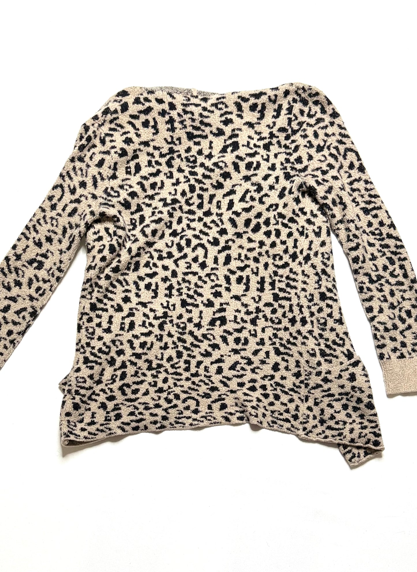 Rachel Zoe Cheetah Print Long Sleeve Sweater with Front Pockets Size XS