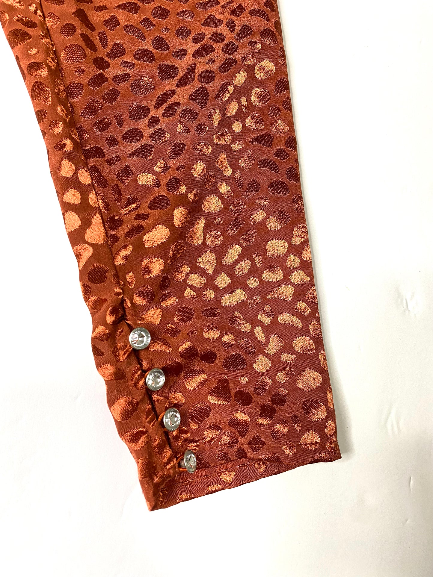 A SOS Copper Animal Print Balloon Sleeve Dress – Size 8