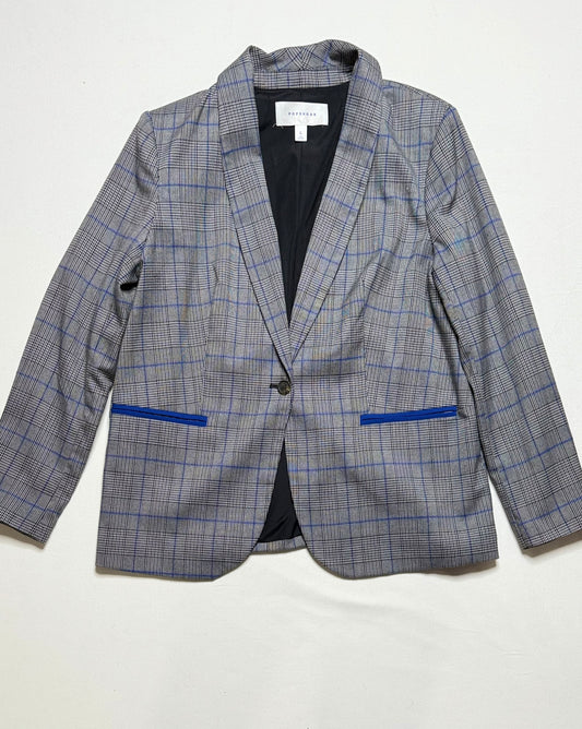 POPSUGAR Longline Check Print Blazer Size Large