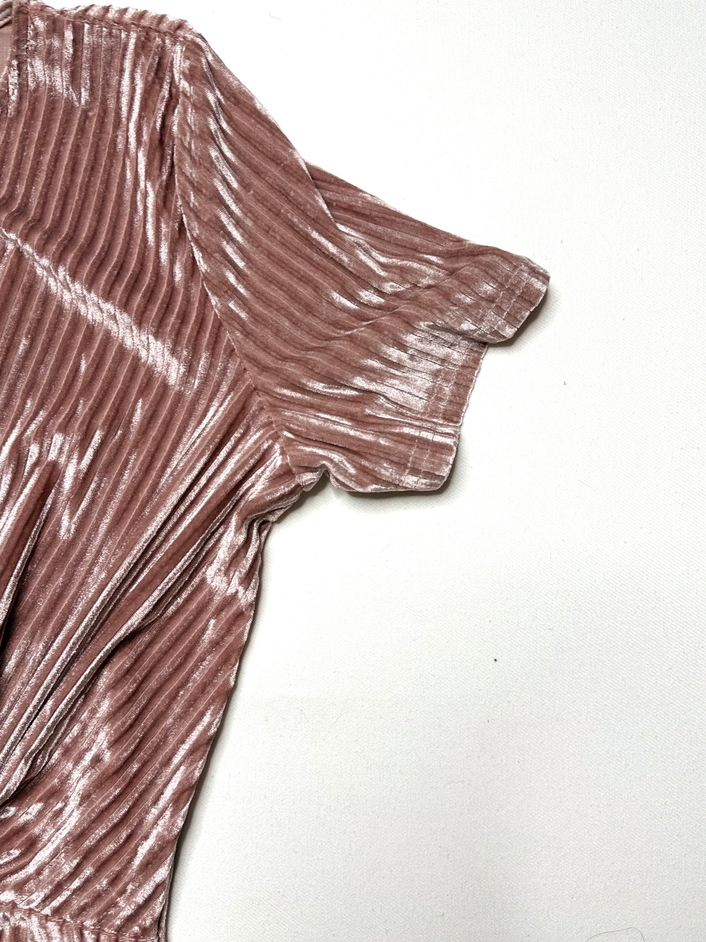 She+Skye Blush Pink Ribbed Corduroy Tie-Front Dress – Size L, NWT