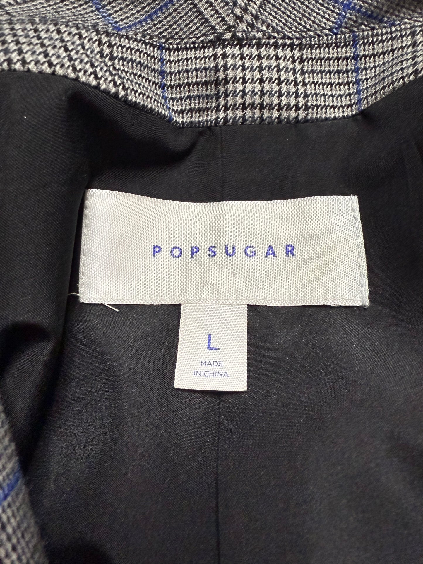 POPSUGAR Longline Check Print Blazer Size Large