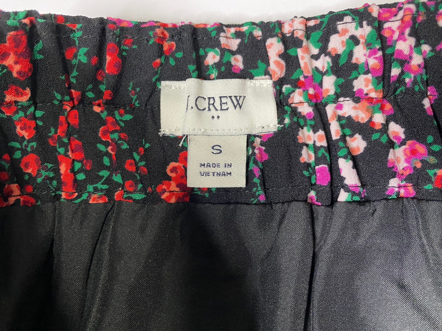 J.Crew A-Line Midi Skirt – Elastic Waist, Pockets, Side Split – 100% Polyester – Machine Washable Size Small