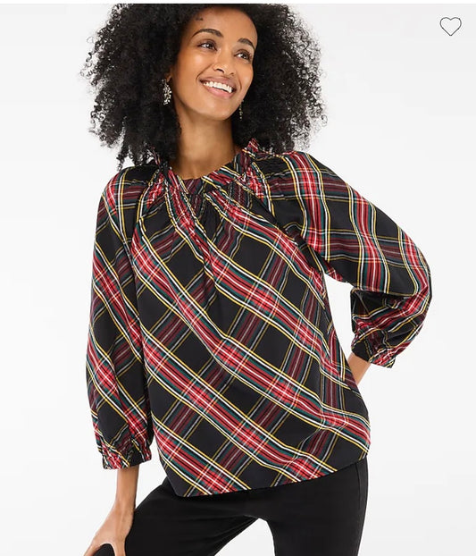 J.Crew Tartan Long Sleeve Plaid Top – Size XS
