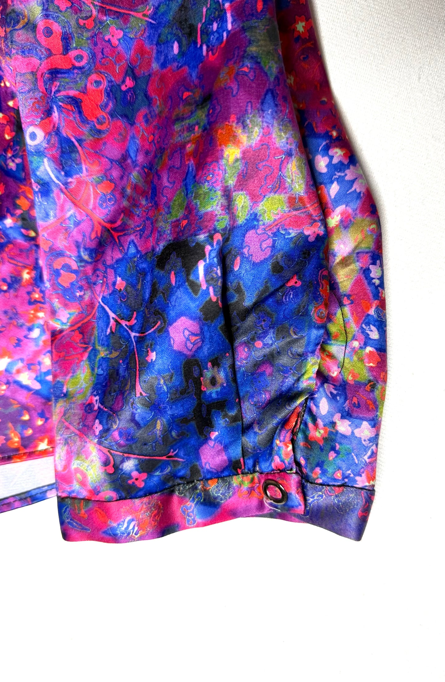 Tahari Abstract Floral Print Long Sleeve Blouse Size Large