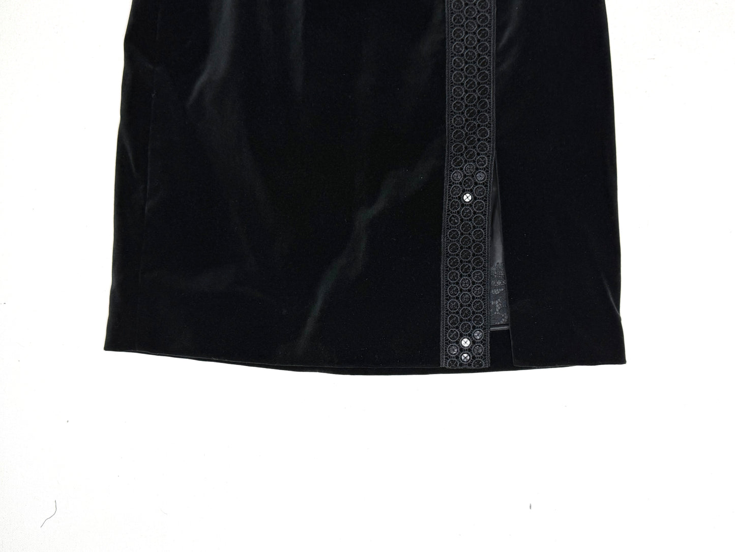 Brooks Brothers Black Velvet Pencil Skirt w/ Sequin Slit Detail Size 4