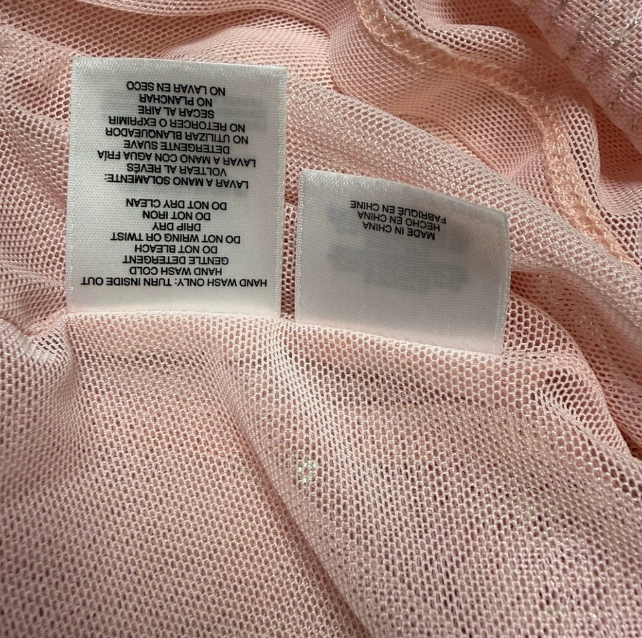 Anne Klein Y2K Pink Sequin Short Sleeve Sheer Mesh Tee Size Medium