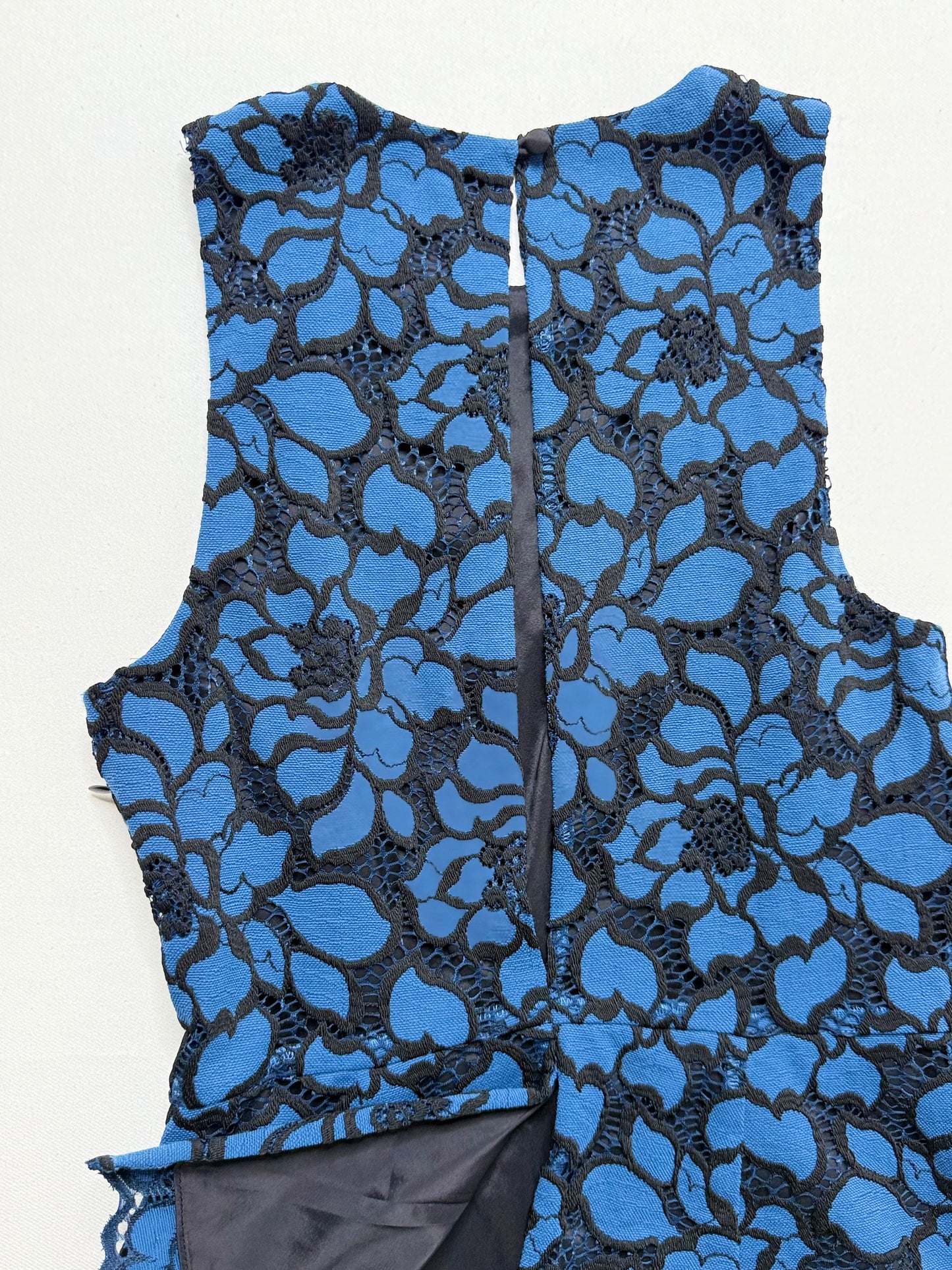 Likely Blue and Black Lace Sleeveless Peplum Top Size XS