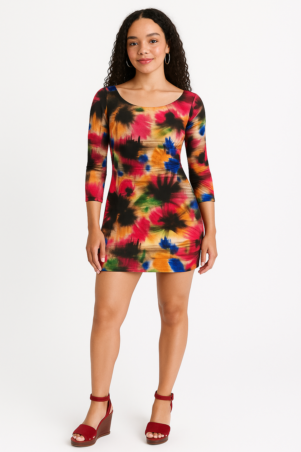 Milly Taylor Graffiti Dress Size 2 Italian Neoprene Sheath Multicolor Print
