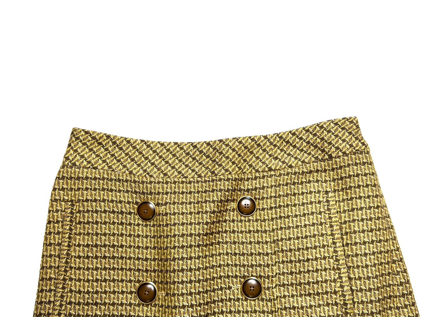 Ann Taylor Brown & Yellow Preppy Plaid Mini Skirt Size 2 Academia