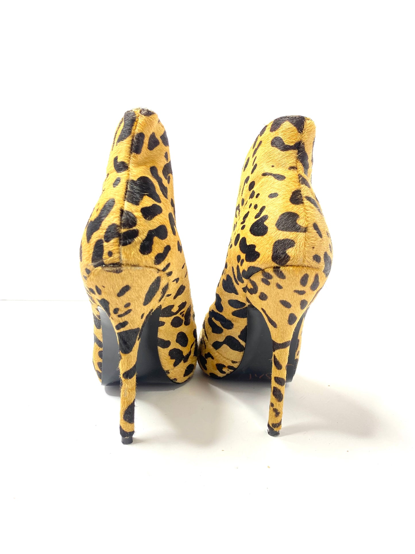 Steve Madden Animal Print Fur Stiletto Ankle Boots – Size 7.5