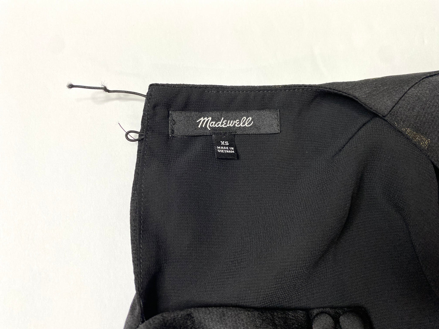 Madewell Ballon Shoulder Blouse Black & Gold Size XS