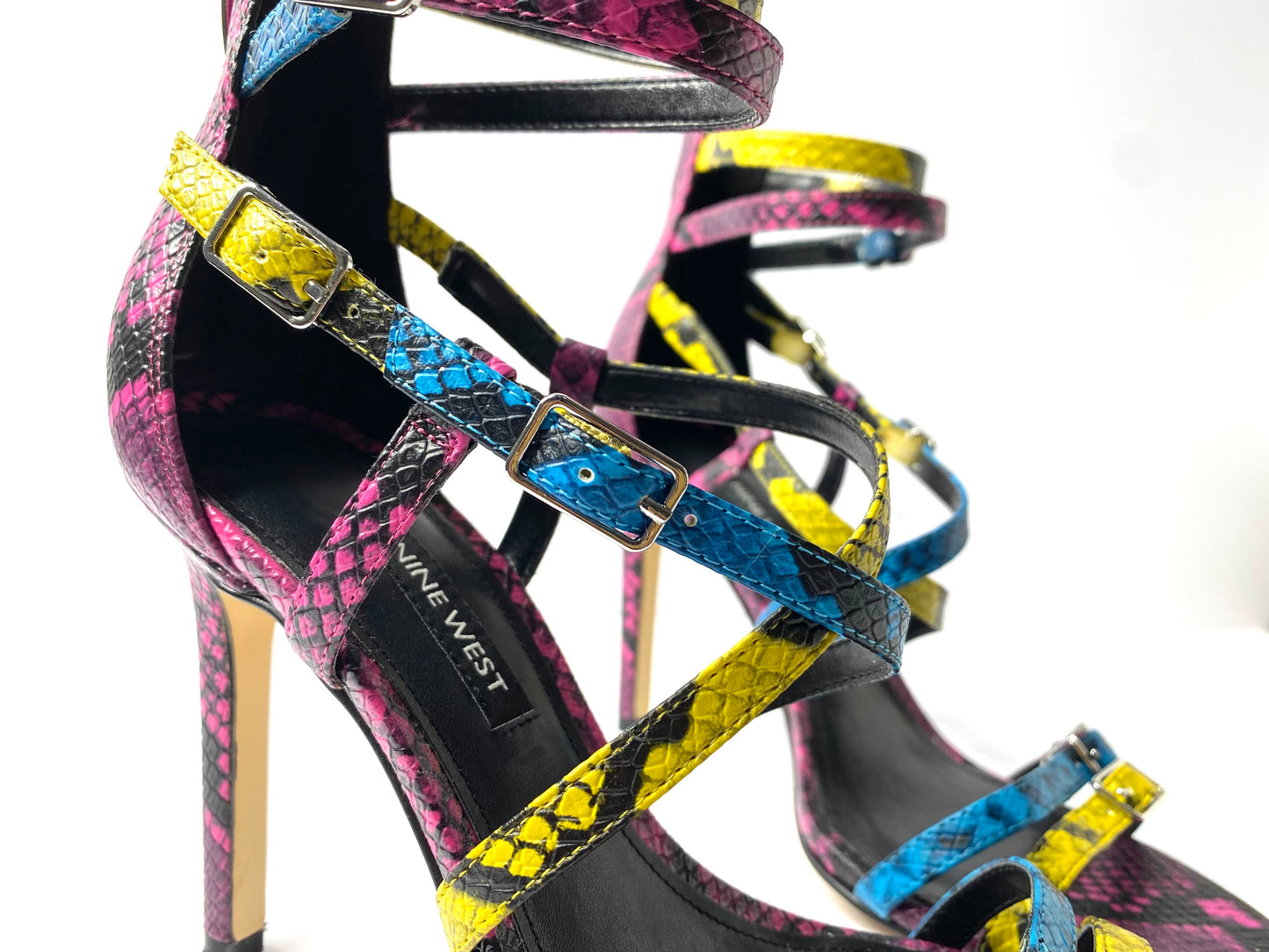 Nine West Multicolored Animal Print Strappy Sandals – Size 8.5