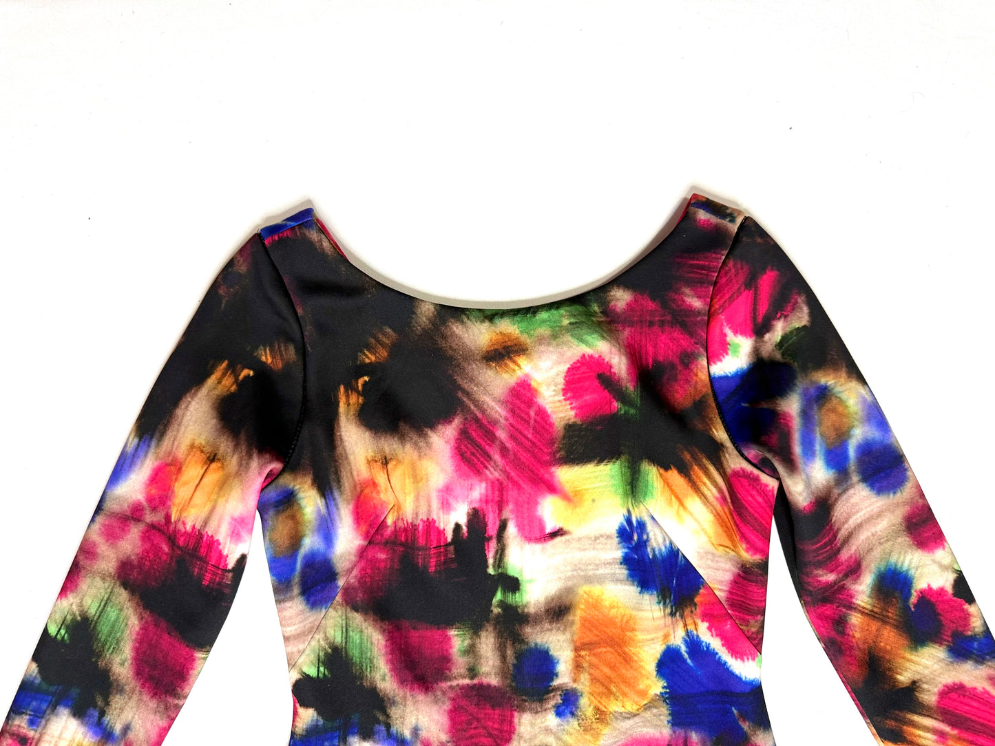 Milly Taylor Graffiti Dress Size 2 Italian Neoprene Sheath Multicolor Print