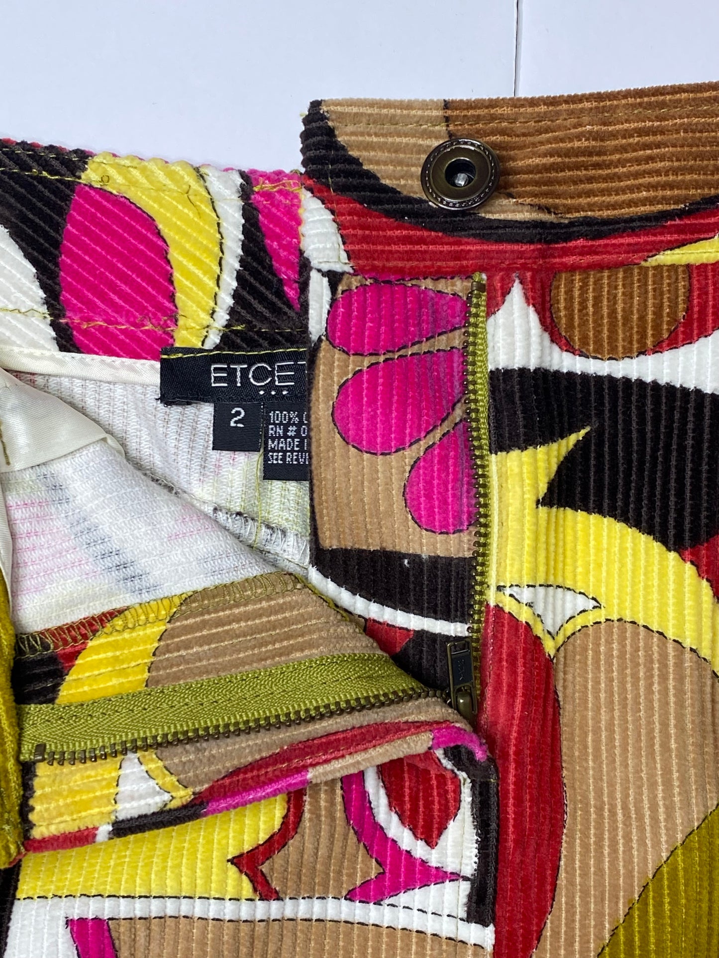 Etcetera Mod Print MiniSkirt Size 2