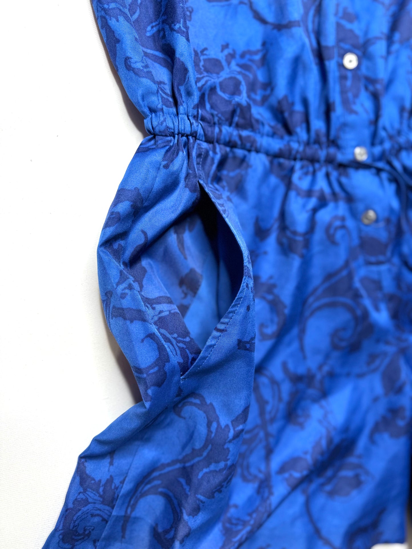 Banana Republic Blue Floral Print Button-Down Romper – Size 00