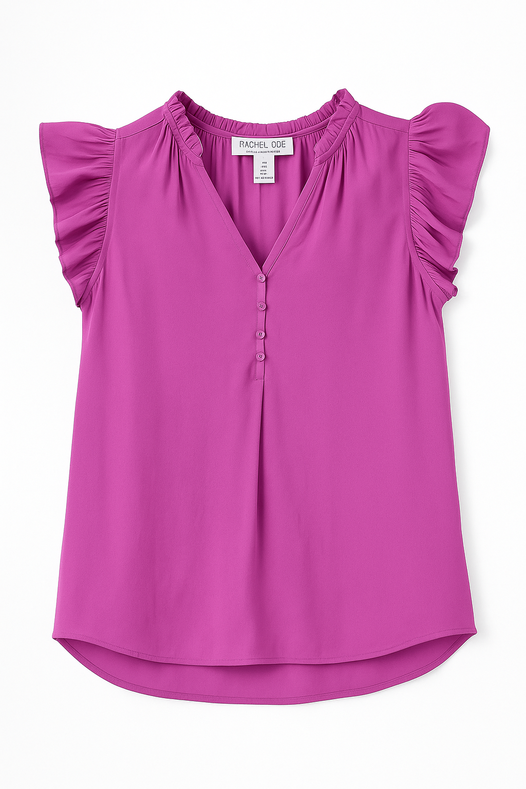 Rachel Zoe Purple Ruffled Sleeve V-Neck Blouse Women’s Medium