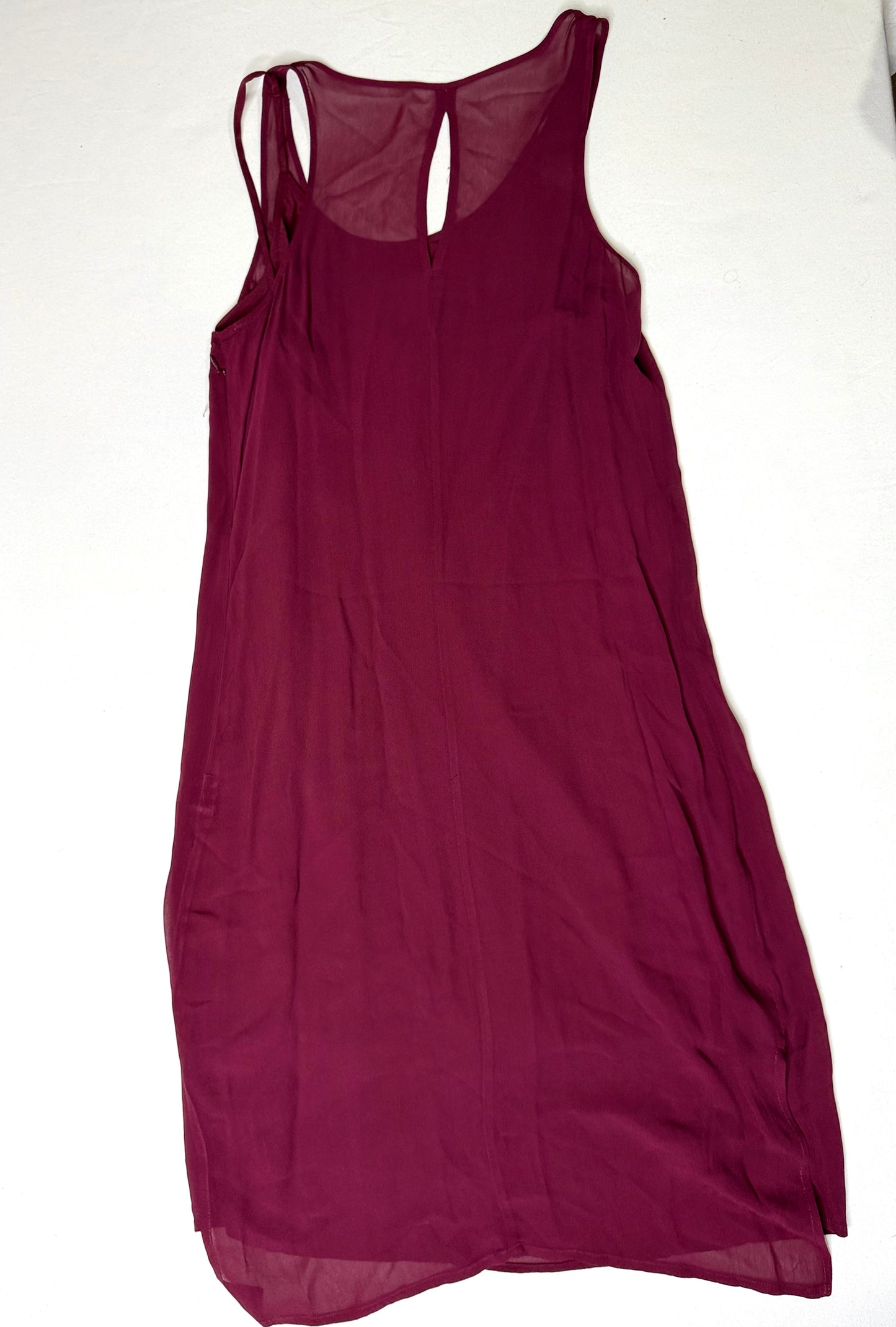 Trouvé Burgundy Sequin Dress Sheer Back Keyhole Size Small