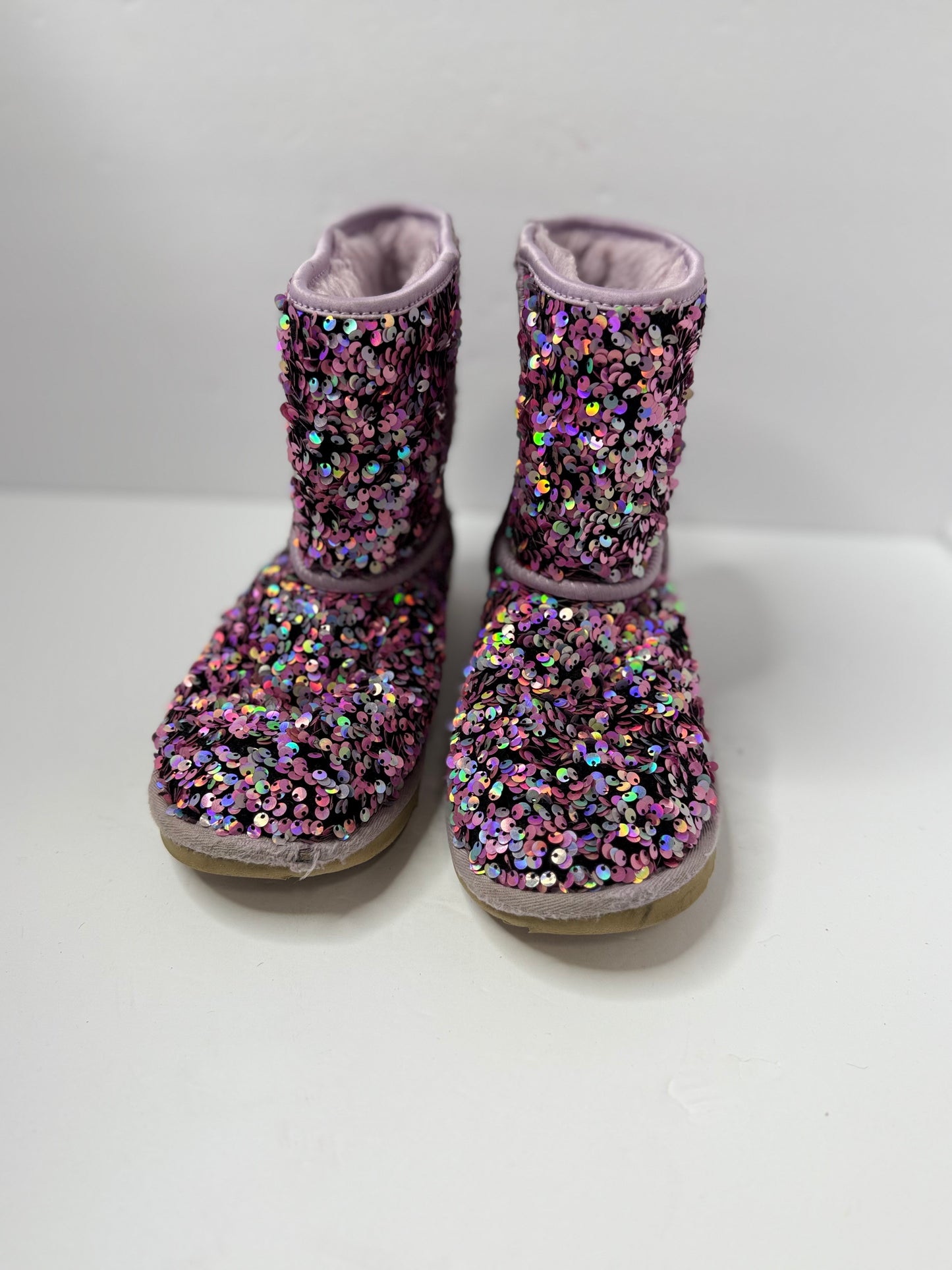 UGG Classic Mini Stellar Sequin Boots Lilac Frost Purple Glitter Size 5