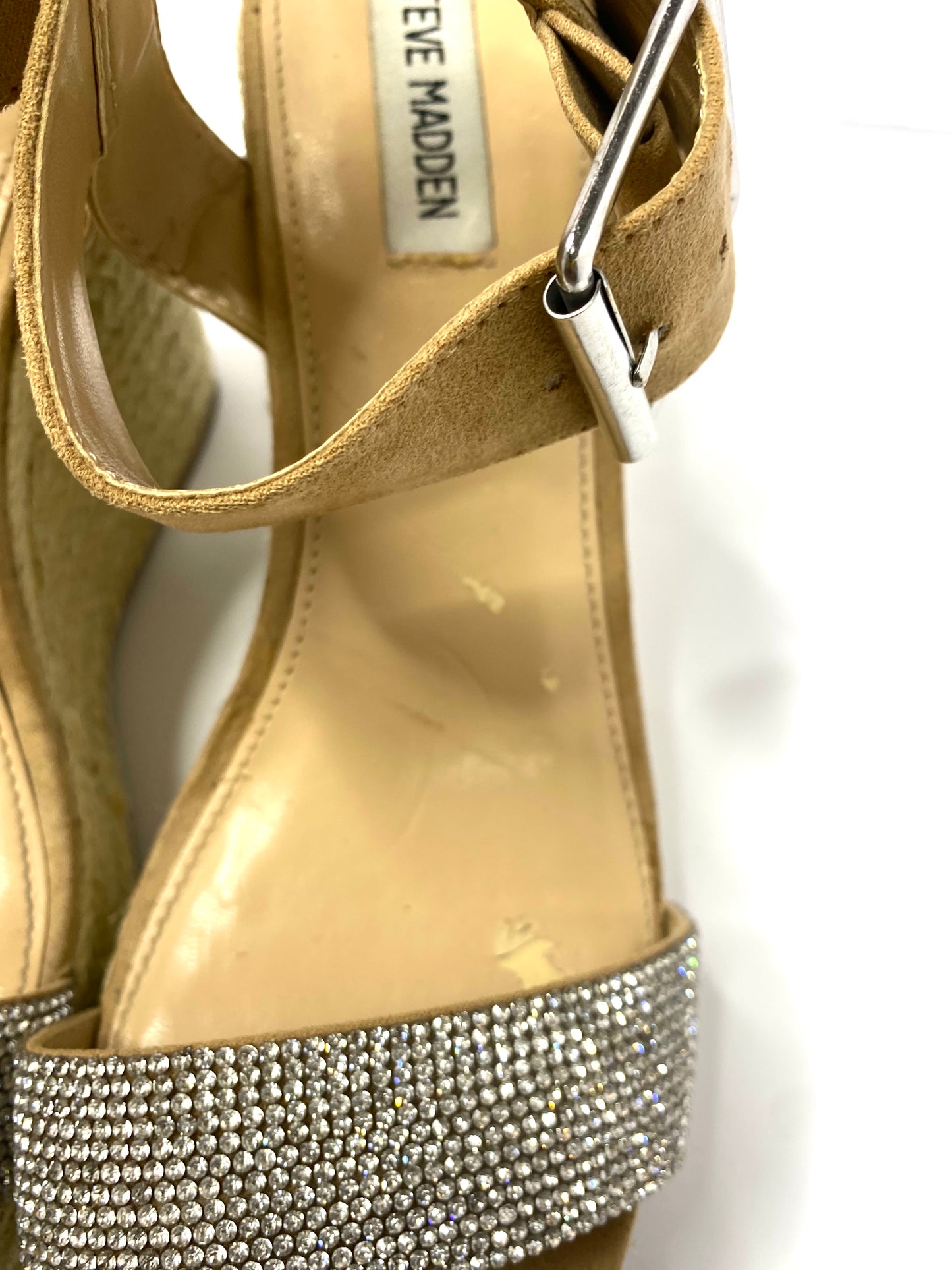 Steve Madden SANTORINIR Rhinestone Embellished Wedge Sandals – Size 10