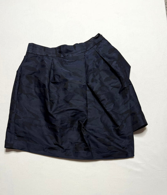 Banana Republic Black Blue Camo Asymmetric Eddy Skirt with Pockets Size 8