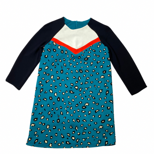 Zara Trafaluc Colorblock Animal Print Sheath Dress – Size Small, Long Sleeve