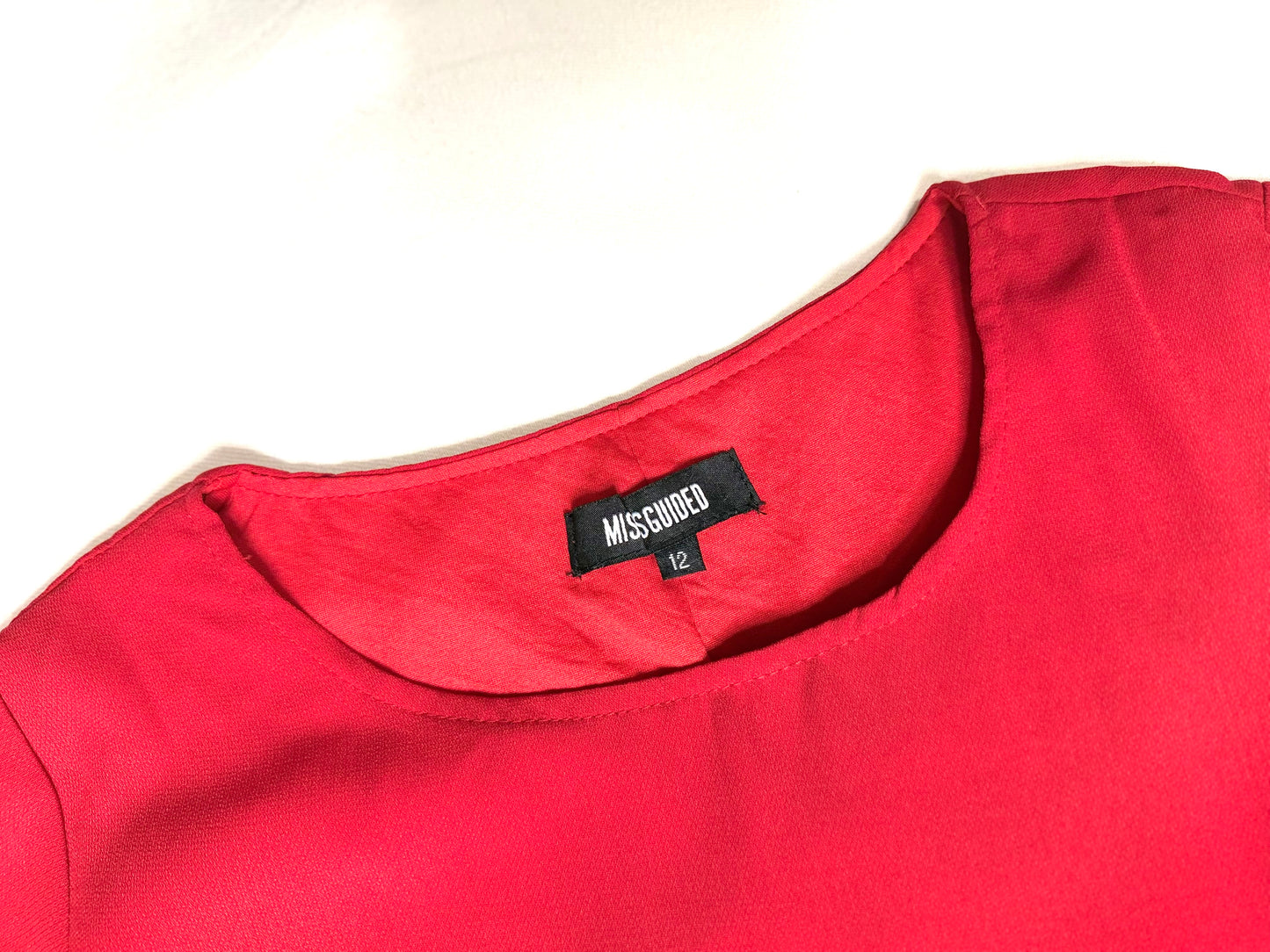 Missguided Red Cap Sleeve Shift Mini Dress Women’s Size 8