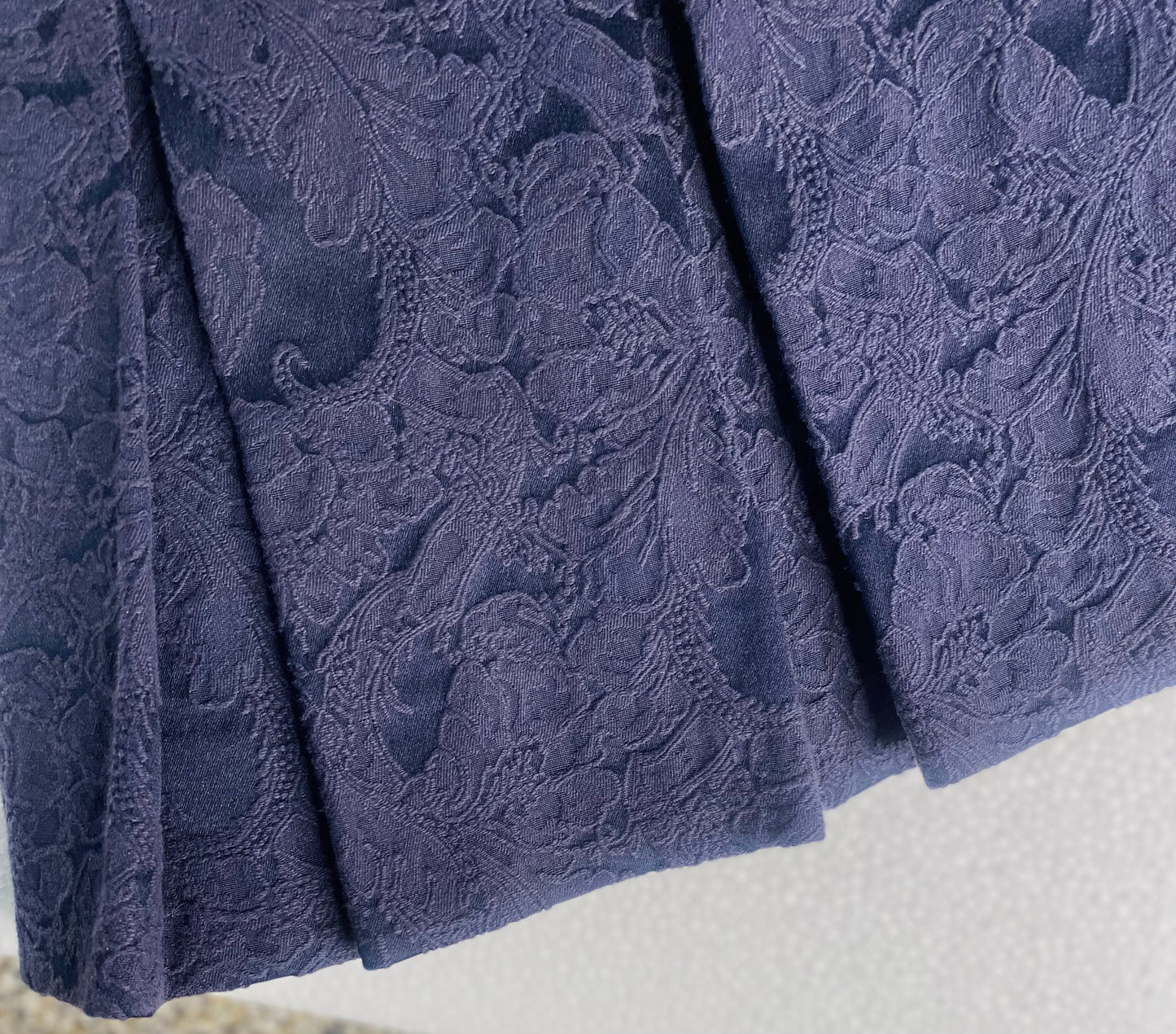 Rebecca Taylor Pleated Skater Skirt – Size 2, Black with Navy Embroidered Details