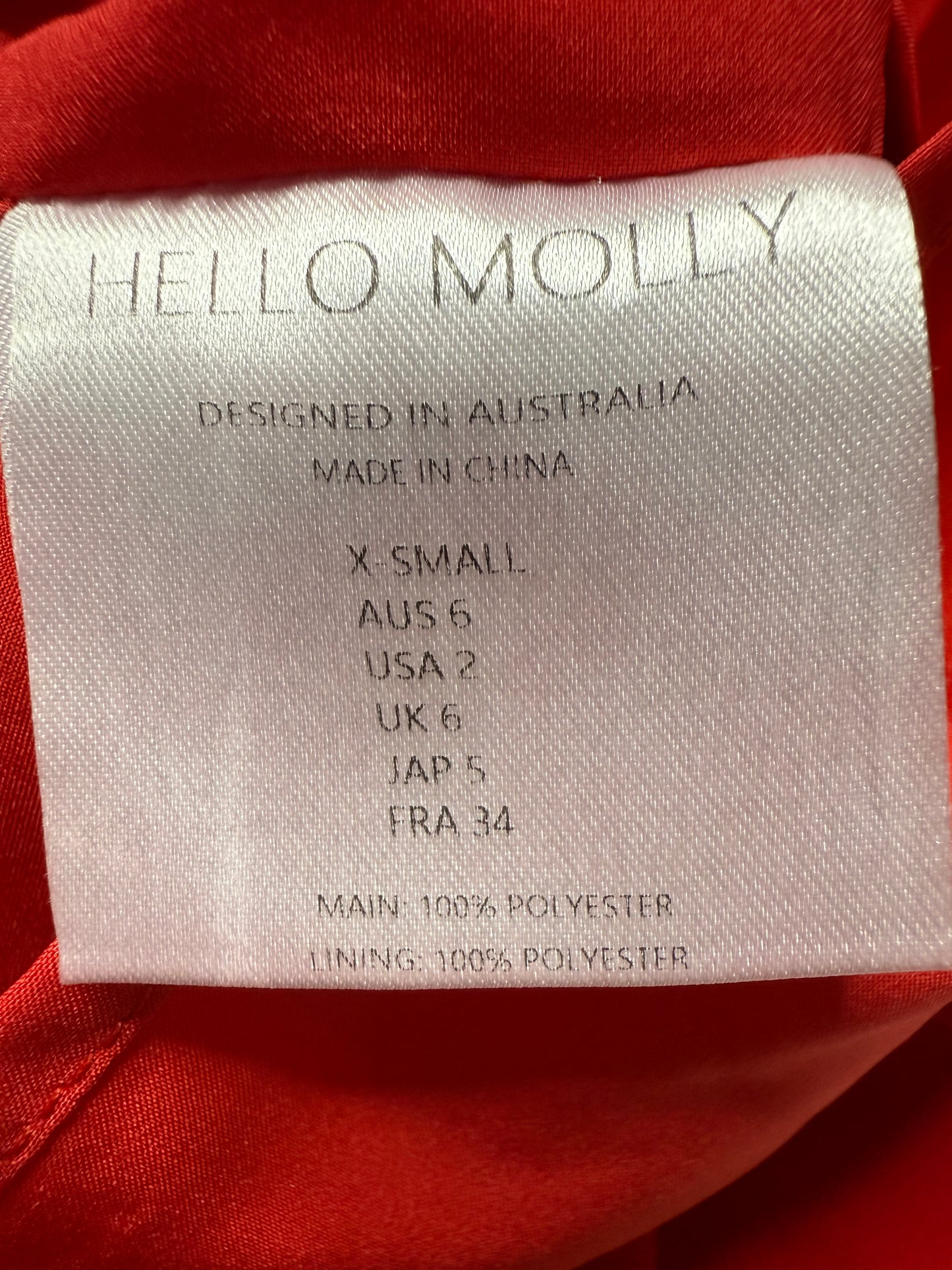 Hello Molly Silky Moment Red Satin Mini Dress V-Neck Racerback Size 2