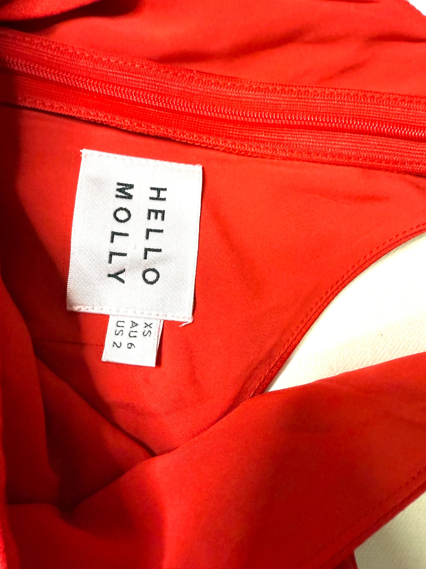 Hello Molly Silky Moment Red Satin Mini Dress V-Neck Racerback Size 2