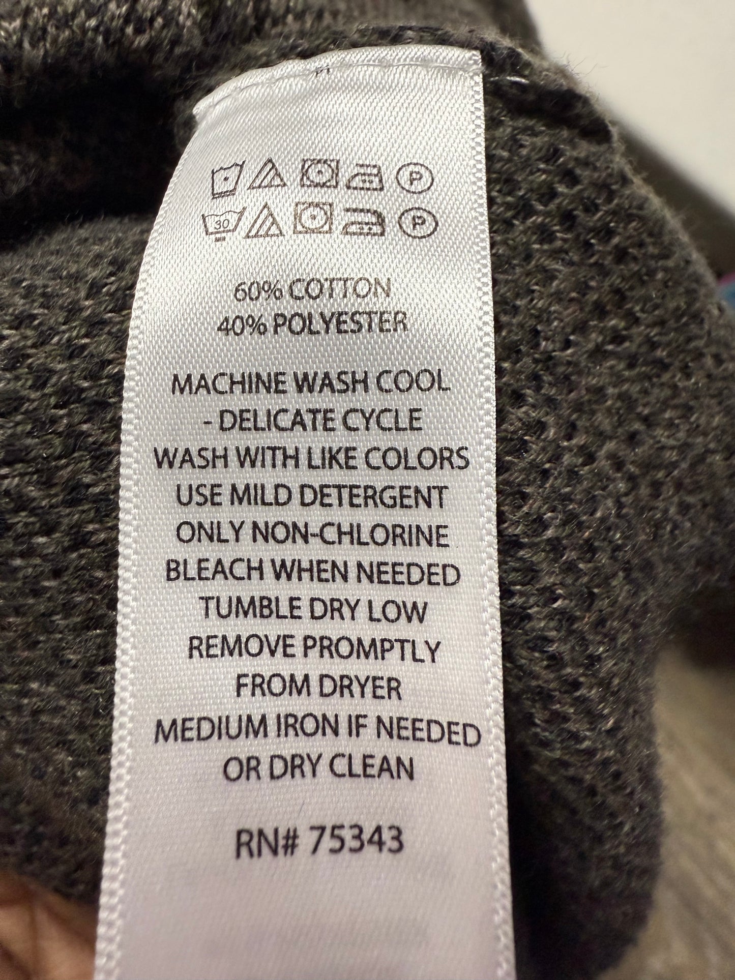 Rachel Zoe Camo Hooded Cardigan Sweater Green Brown Open Front Size Large