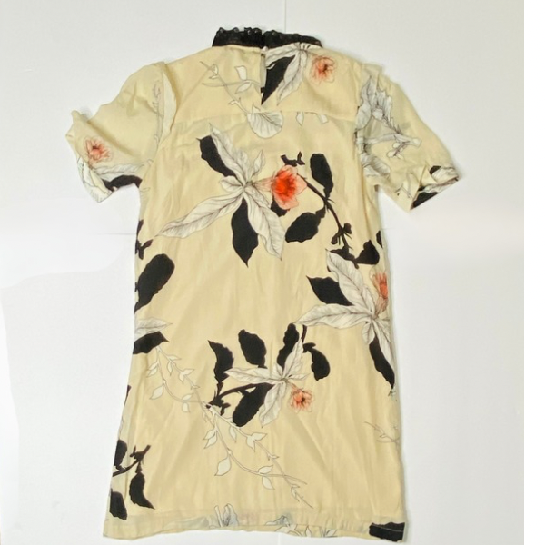 Anthropologie Vineet Bahl Floral Dress – Size XS – Lace Trim, Pleated Front, NWT