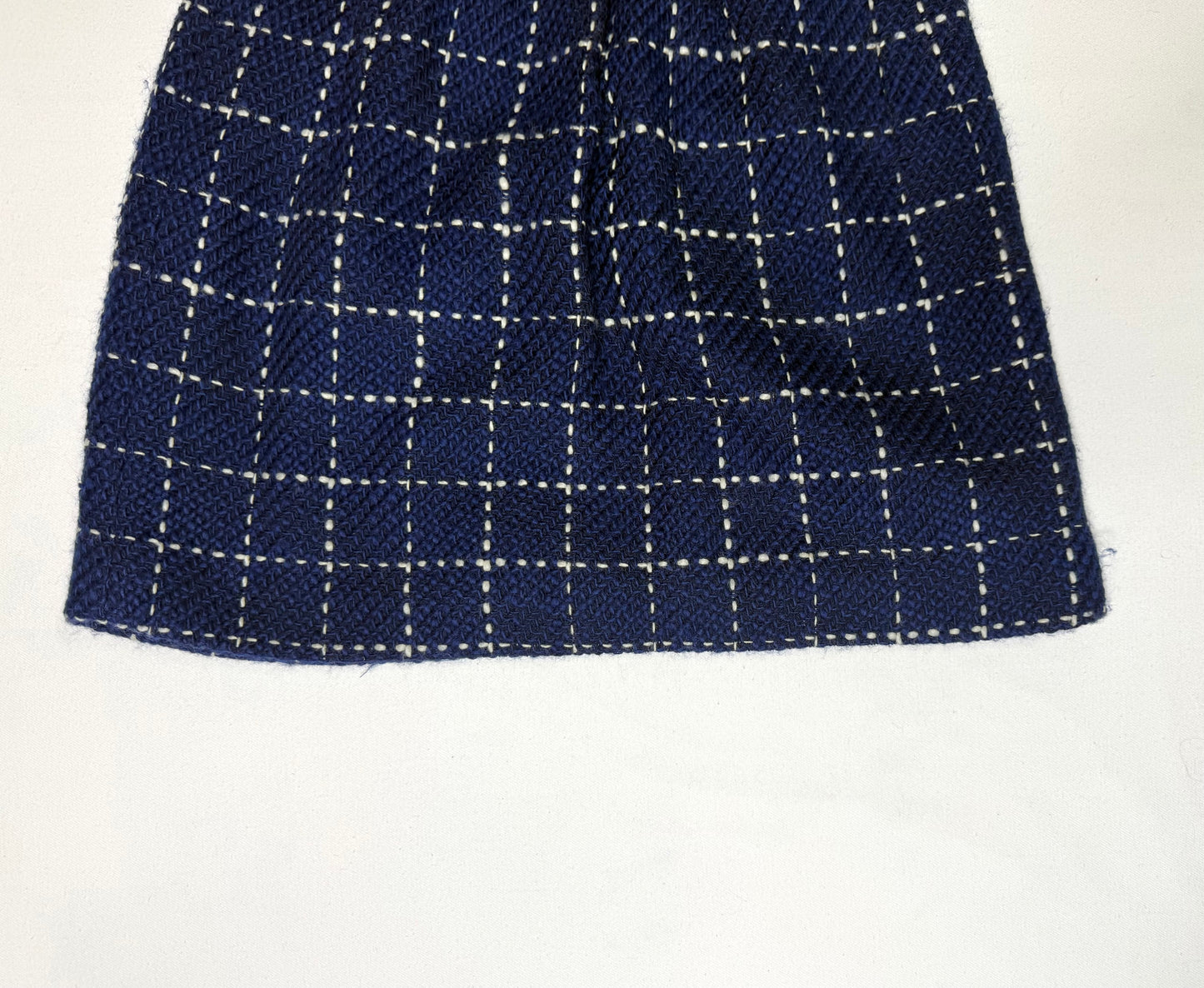 Maeve Anthropologie Tweed Plaid Skirt Women’s Size 2 Navy White Wool Blend