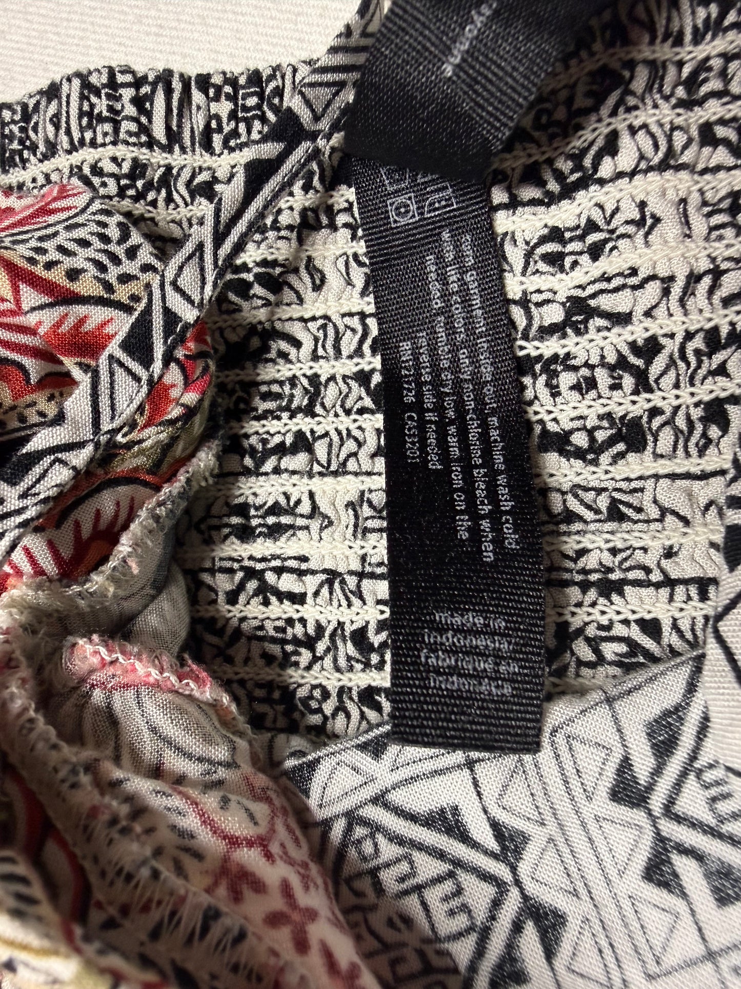 Aeropostale Boho Floral Geometric Sleeveless Fit & Flare Sundress Black White Coral Size Medium