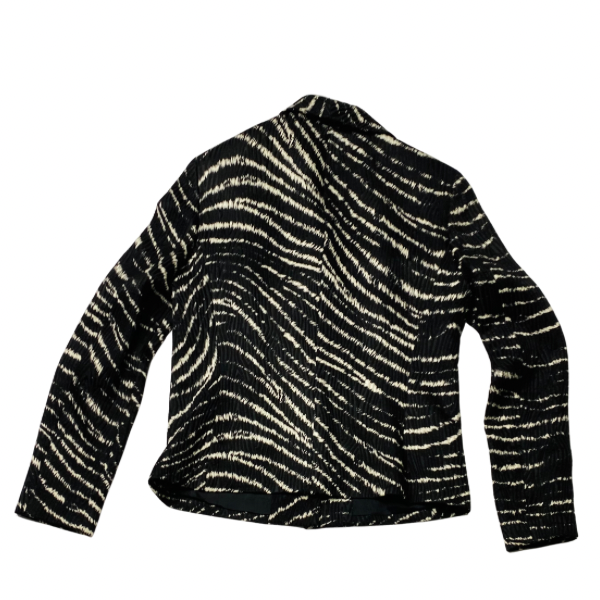 Anne Klein New York Zebra Stripe Blazer – Size 6 – Silk Wool Blend with Button Closure