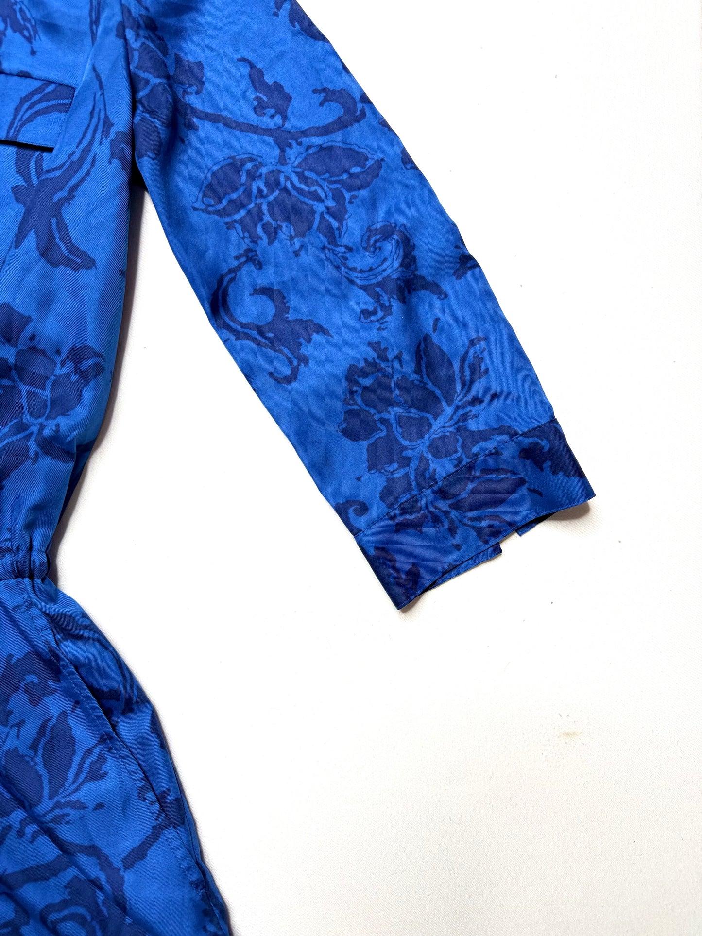 Banana Republic Blue Floral Print Button-Down Romper – Size 00