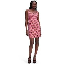 Diane von Furstenberg Geometric Mod Print Mini Dress – |Sleeveless, Retro Style, 100% Recycled Polyester