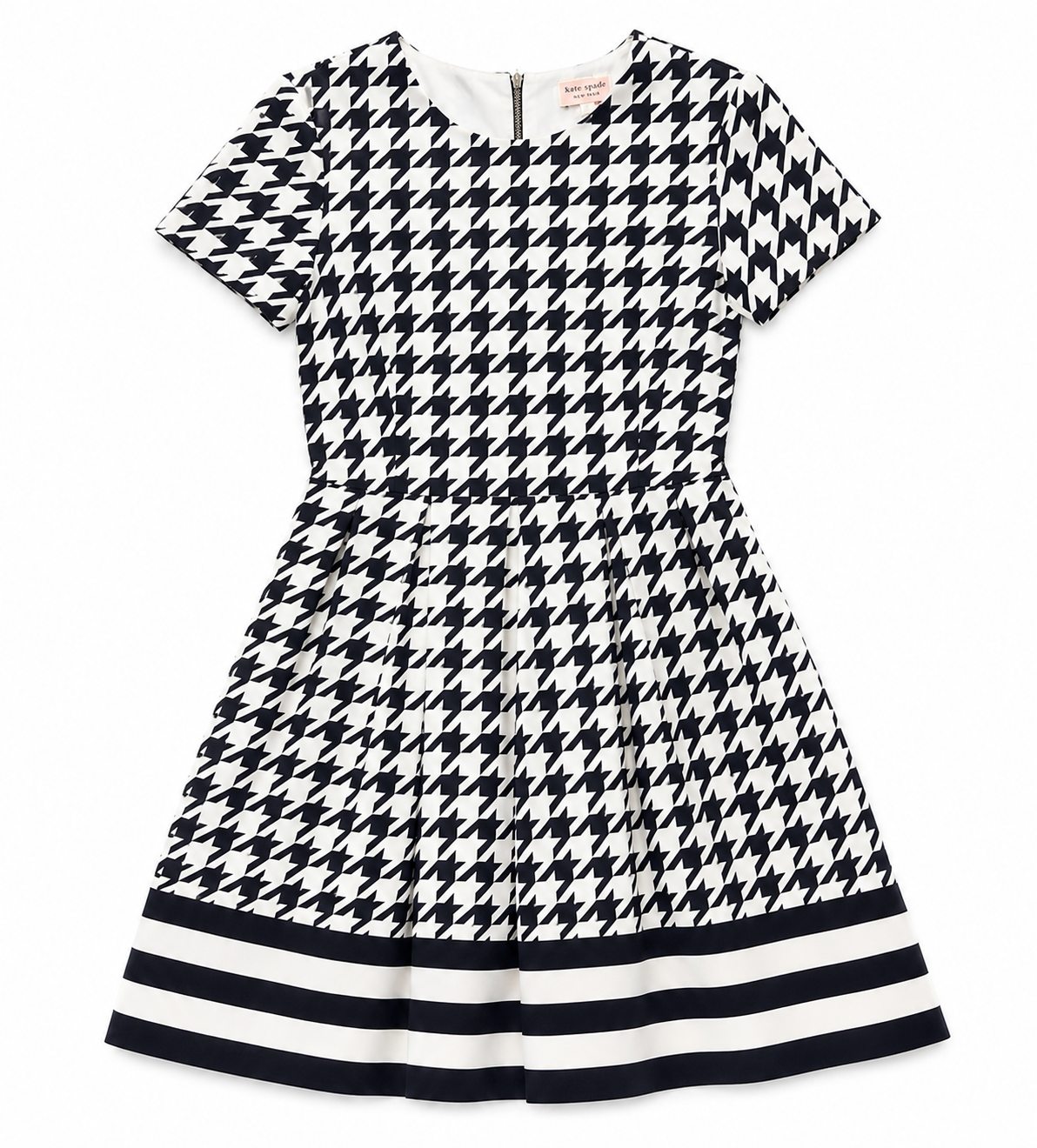 Brooks Brothers Red Fleece 100% Silk Blue & White Fit and Flare Pleated Dress Size 4
silh