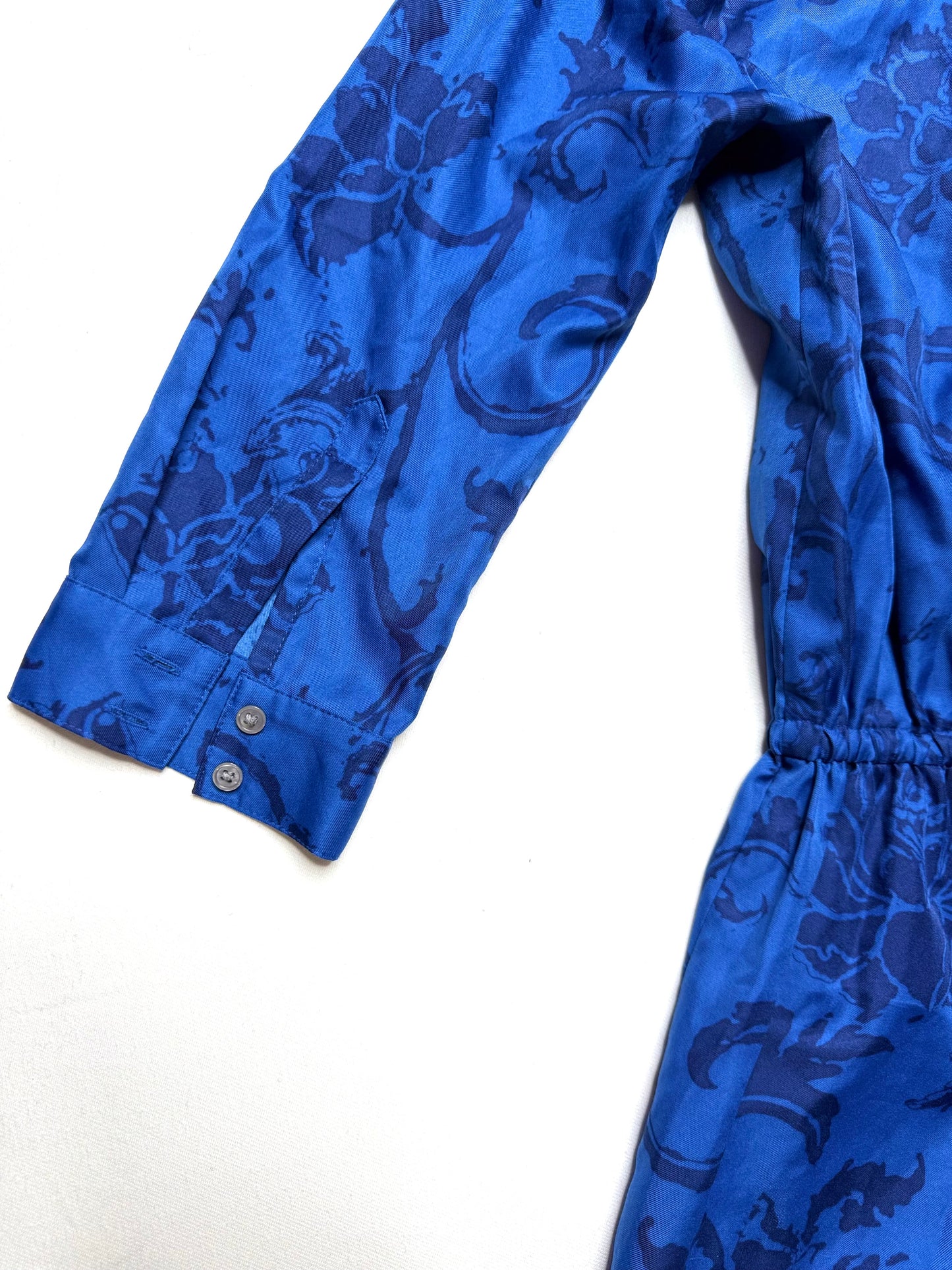 Banana Republic Blue Floral Print Button-Down Romper – Size 00