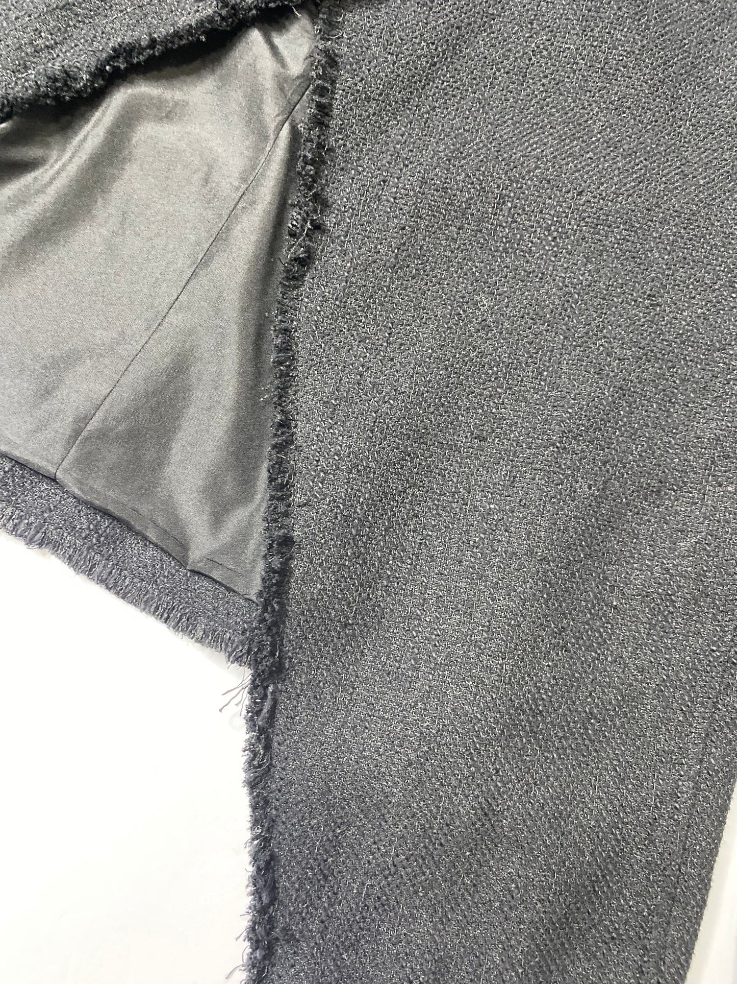 Ann Taylor Loft Black Tweed Blazer – Size 12, Fringe Detail