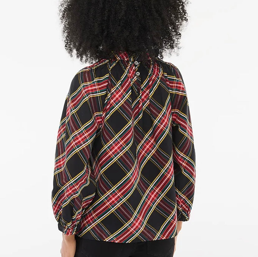J.Crew Tartan Long Sleeve Plaid Top – Size XS