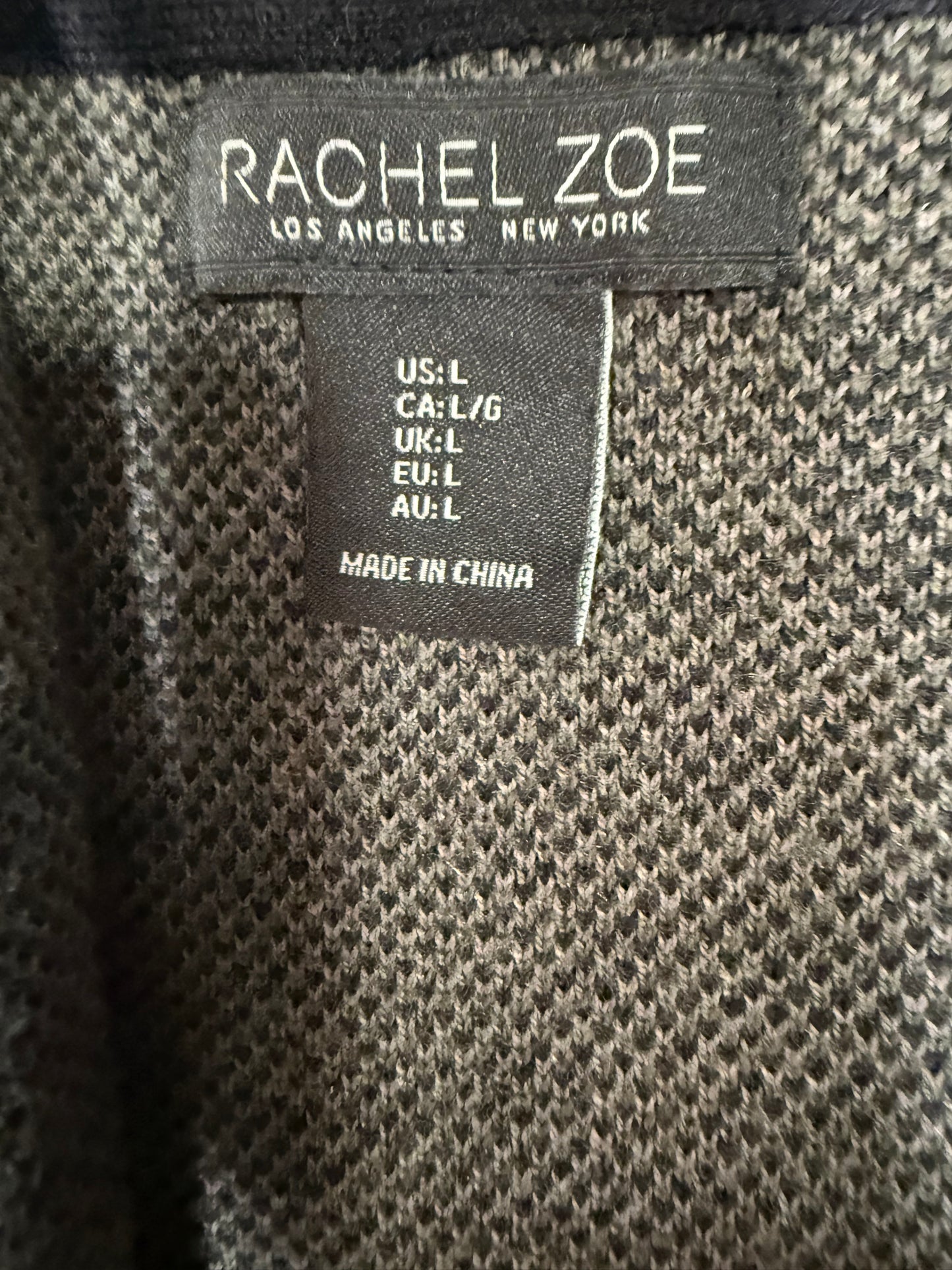 Rachel Zoe Camo Hooded Cardigan Sweater Green Brown Open Front Size Large