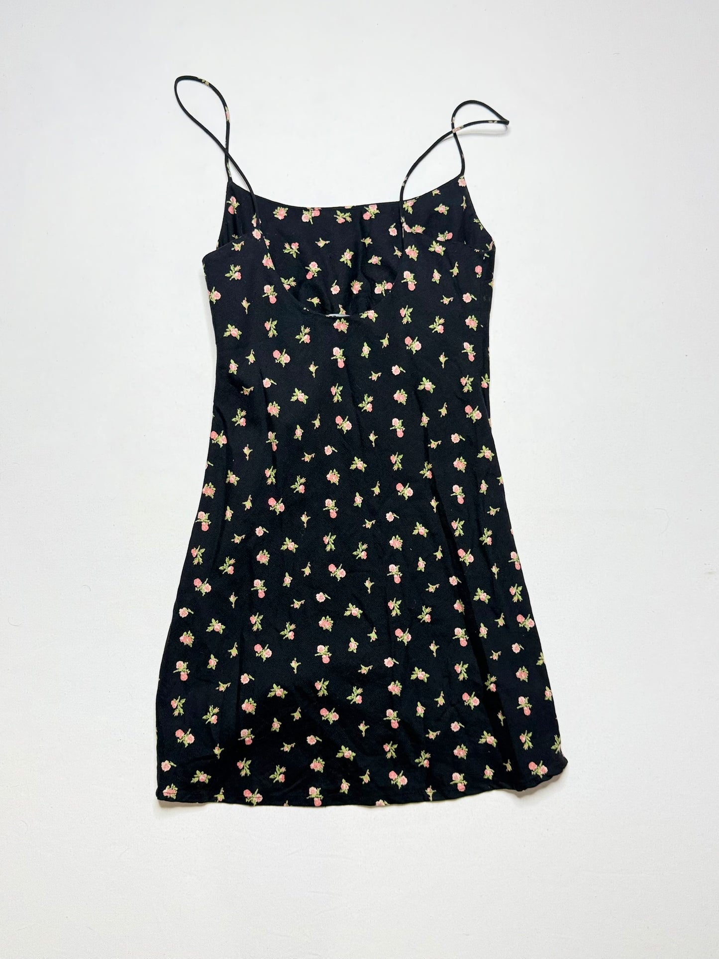 ASOS Black Rose Print Slip Dress – Size 0