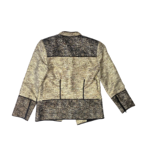 Rachel Zoe Davenport Metallic Tweed Jacket Size 4 | Designer Moto Blazer | Gold & Black Statement Outerwear