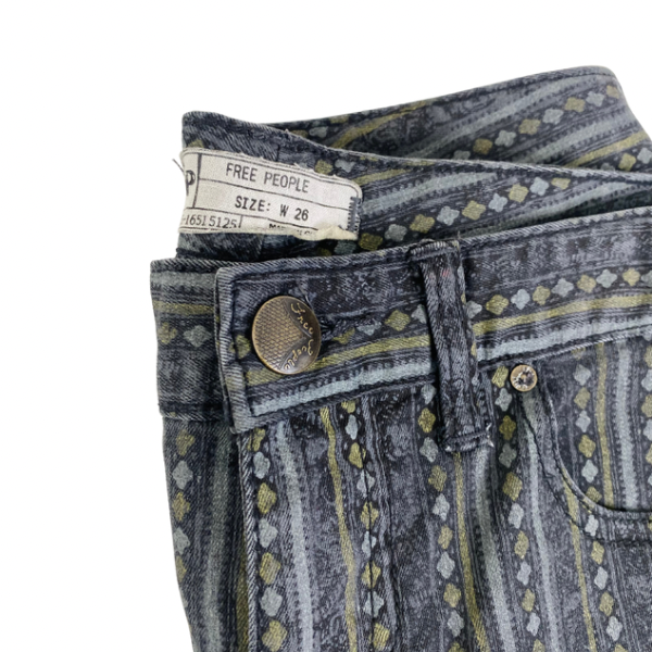 Free People Diamond Pattern Skinny Jeans in size 26