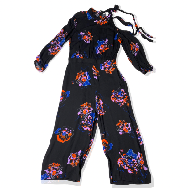Whistles Floral Black Jumpsuit Size 8