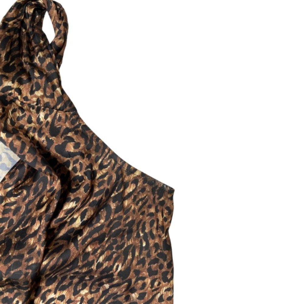 Paige Animal Print Plunging V-Neck Thong Body Suit Size Small