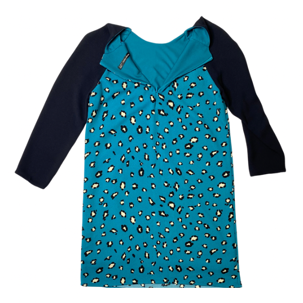 Zara Trafaluc Colorblock Animal Print Sheath Dress – Size Small, Long Sleeve