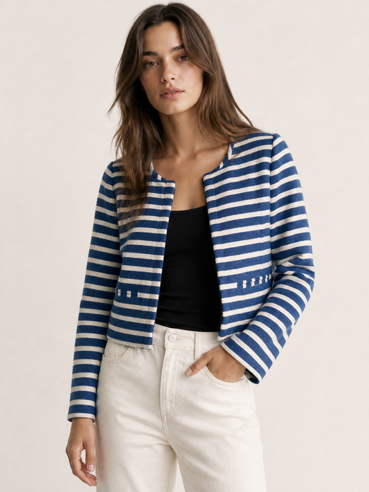 GAP Blue and White Nautical Striped Blazer Jacket with Linings Size 6